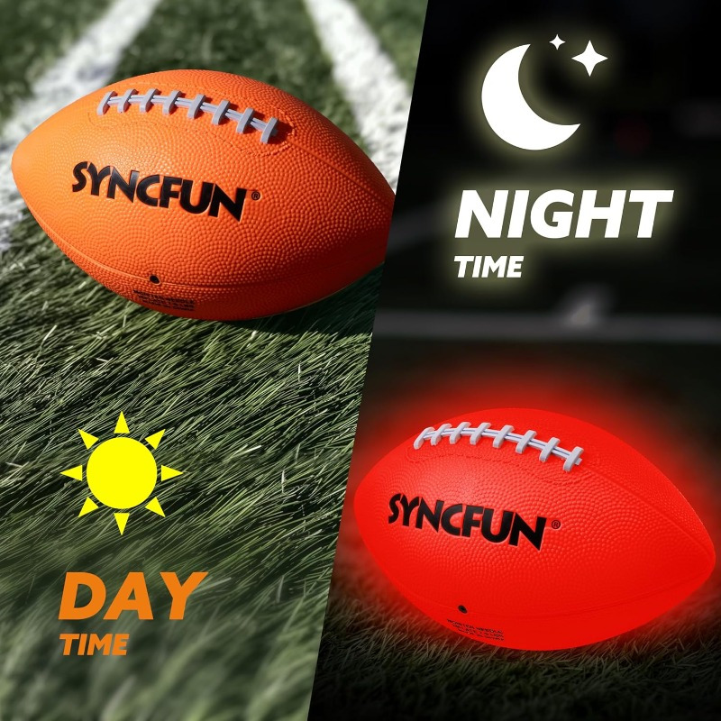 TEMU Glow In The Dark Football, Light Up Football For Night Football Games, Red Glowing Ball, Football Accessories Gifts