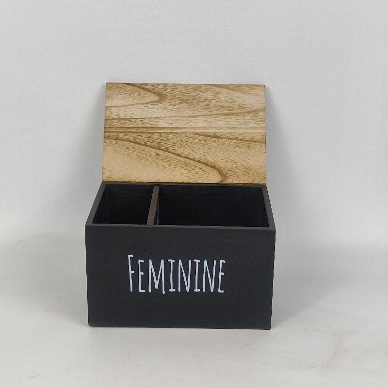E-shop Holz-Badezimmer-Aufbewahrungsbox mit Deckel, Organizer für Damenhygieneartikel, Aufbewahrungsbehälter für Bauernhaus-Matten