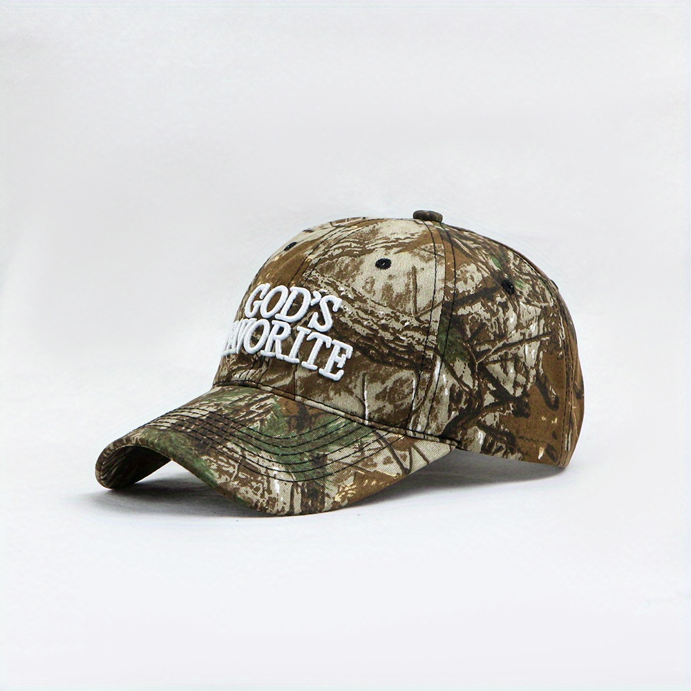 New Baseball Cap With Camouflage Branch Pattern, Distressed Embroidery, Unisex Hat For Men And Women