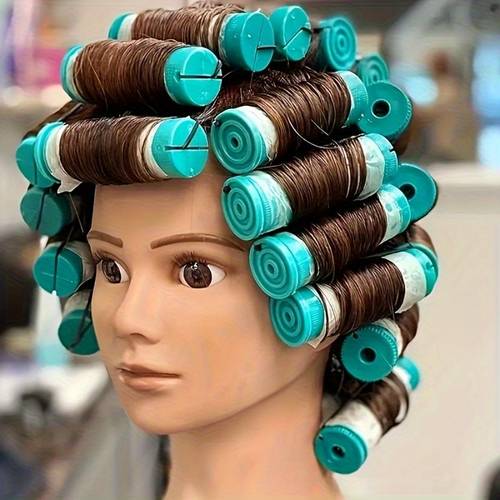 10pcs green perm rods for natural hair rods hair roller curlers diy hair stying tools for women