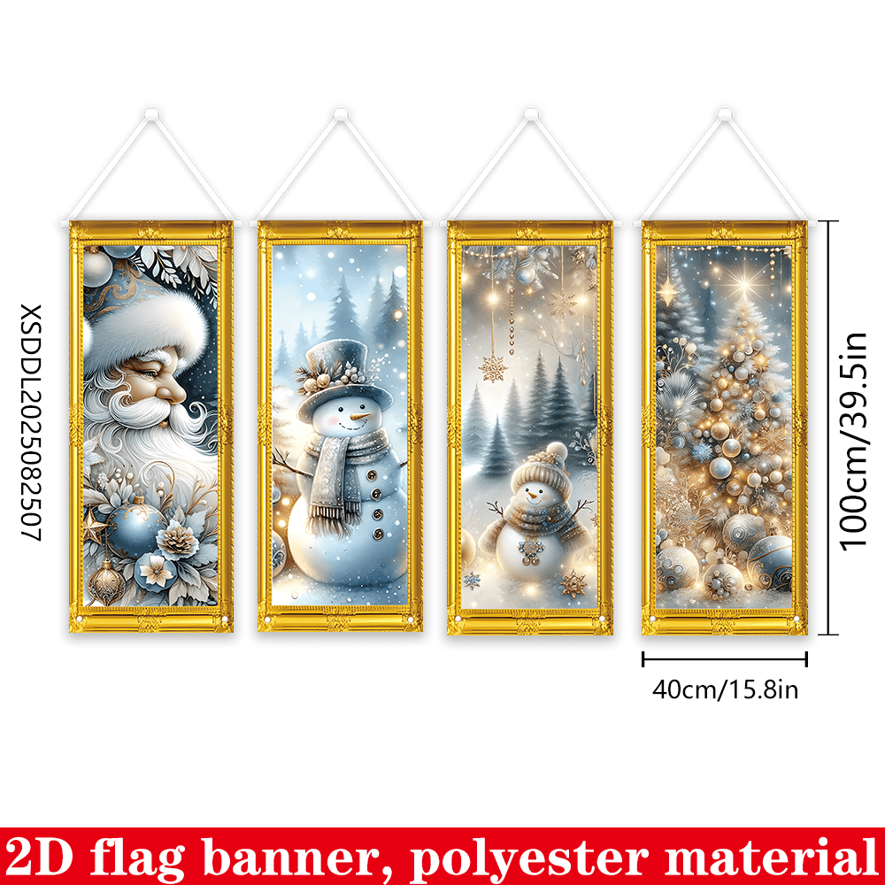 TEMU 2D Plat, 2D Plat - 2D Plat, 2D Plat - Ensemble de drapeaux 2D pour décoration de fête de Noël, mesurant 40 cm par 100 cm (15,8 pouces par 39,4