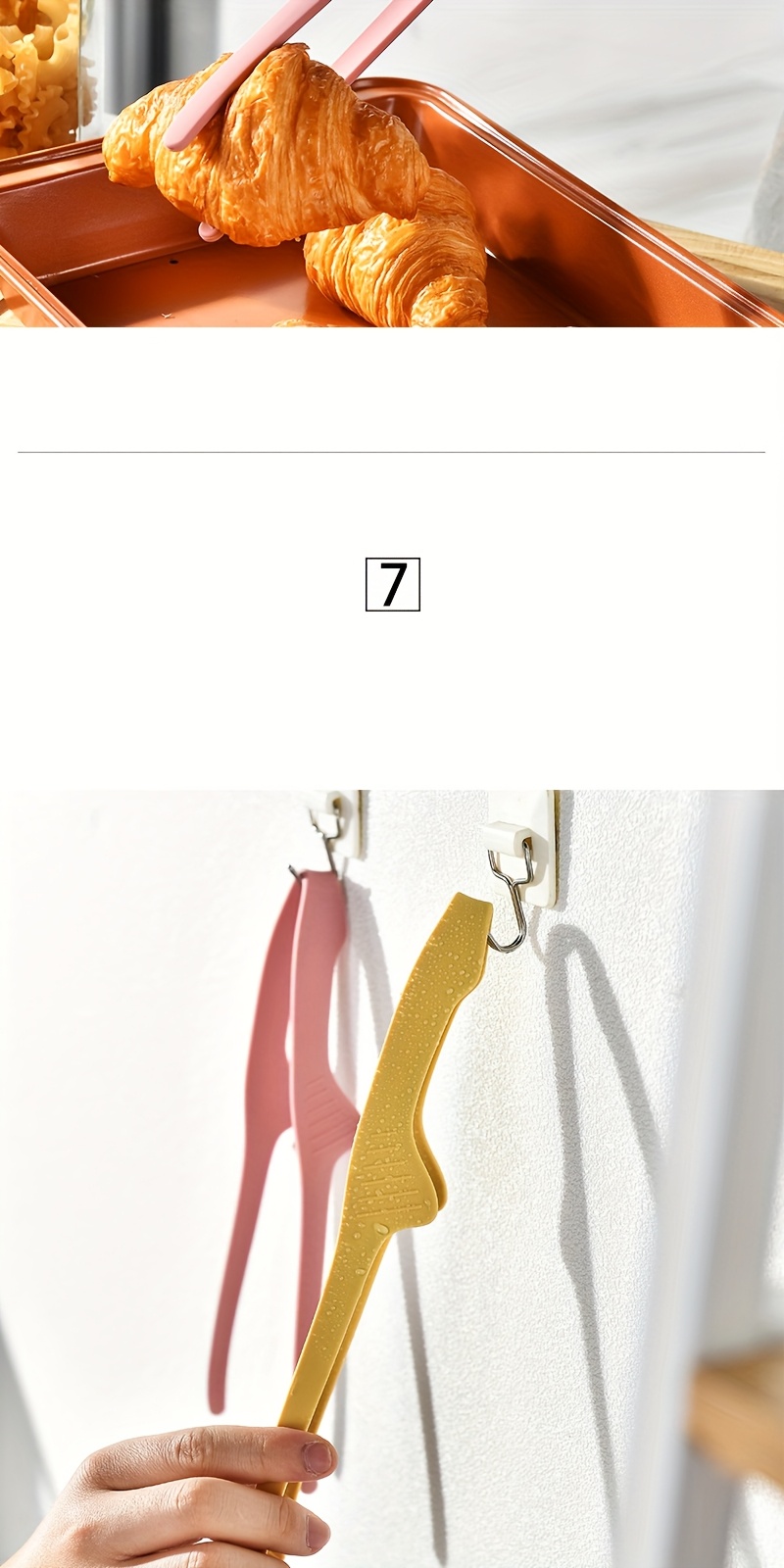 1pc multifunctional silicone non slip bbq food tongs bread tongs self standing tongs kitchen tools bbq accessories Product details 5