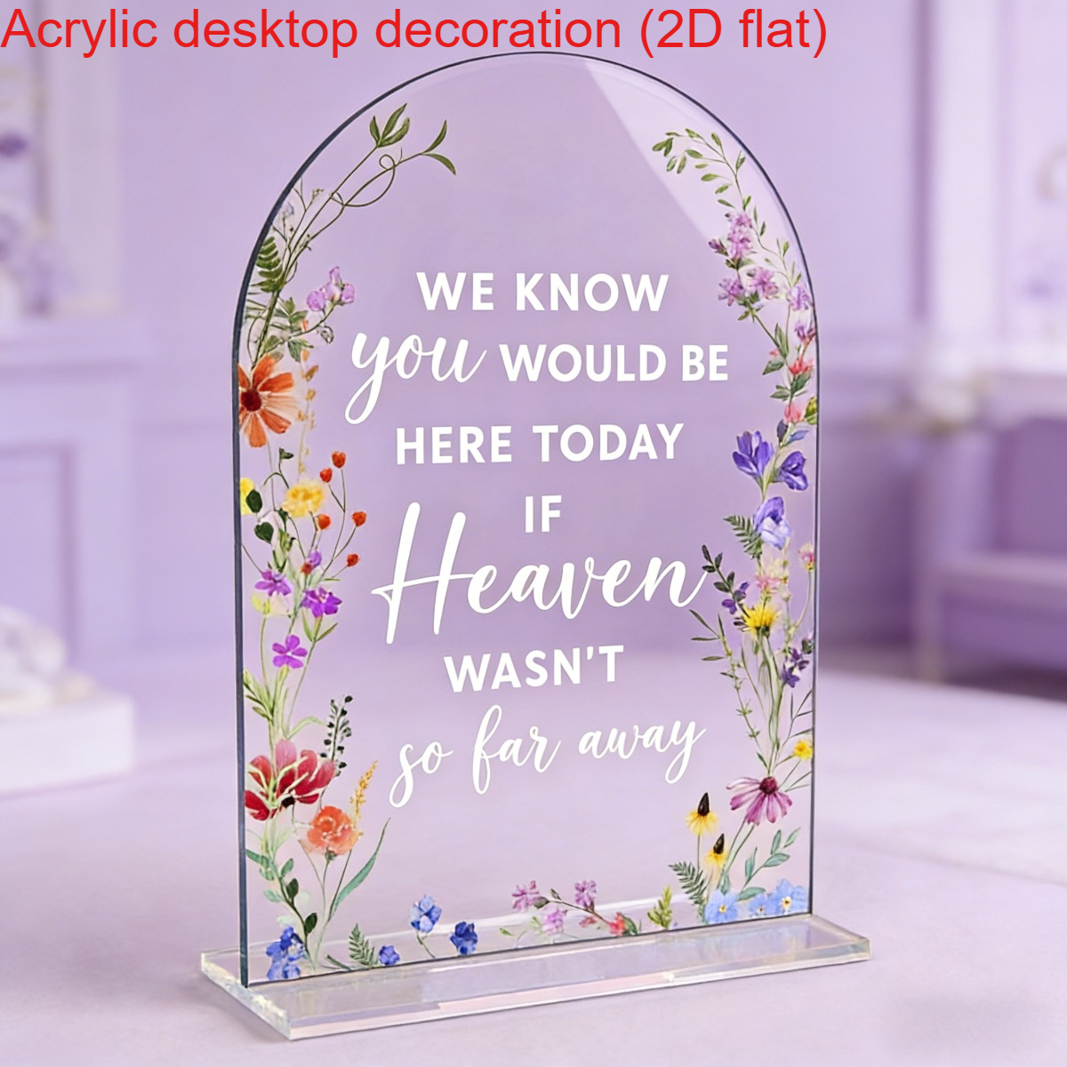 TEMU 2d Flat, 2d Flat Design, 1 Elegant Floral Wedding Sign With Arched Dome - " You're Coming Today" Tabletop Decoration, Transparent Acrylic Stand