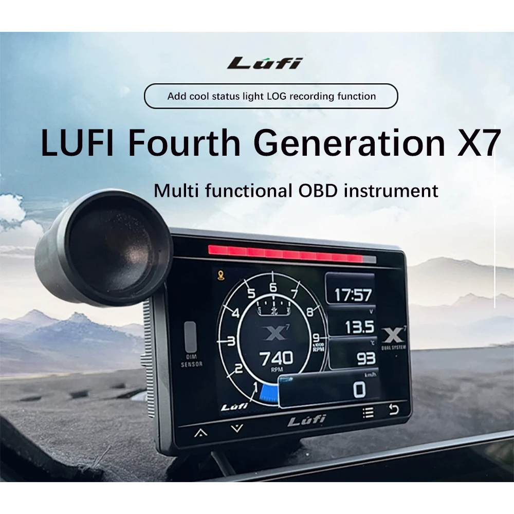 新型 第四世代 lufi x7 ヘッドアップディスプレイ obd計器 水温 排気