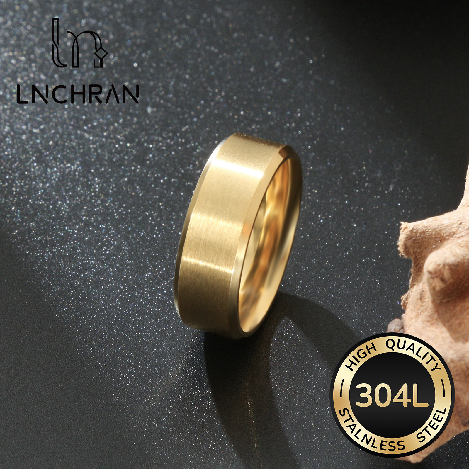 Image of 304l 304l 304l Stainless Steel Band Ring, Optional, For Men And Women Versatile Daily Jewelry, Without Battery