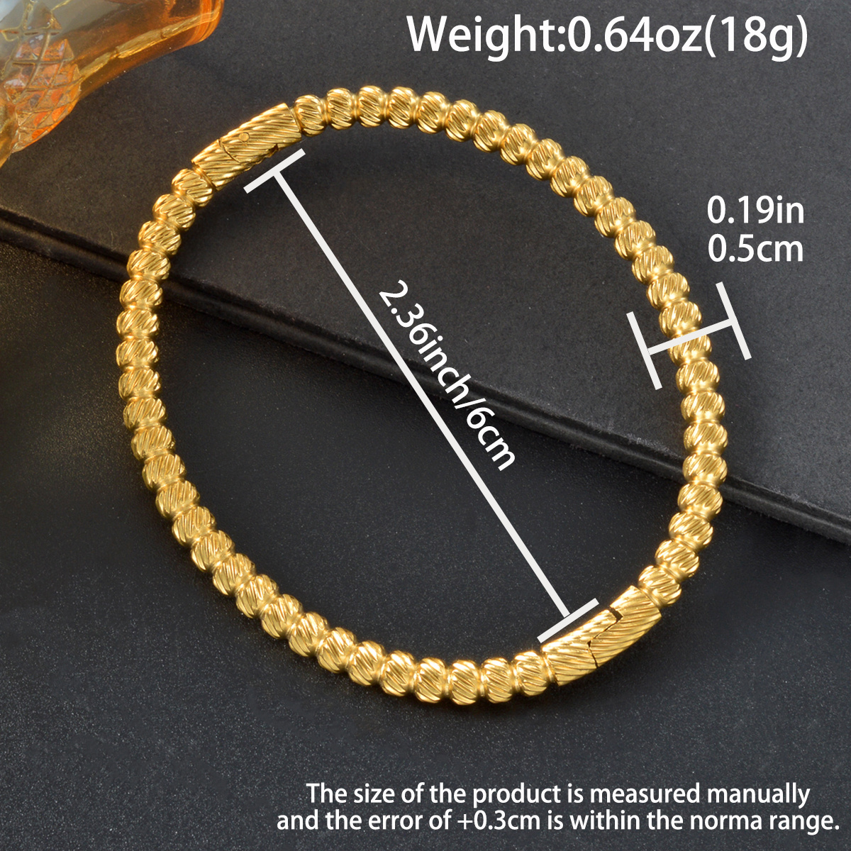 TEMU 1 Spherical Bead Bracelet, Unisex, With A Brushed Twisted Floral Texture, Suitable For Daily Wear, Banquets, And Outfit Coordination