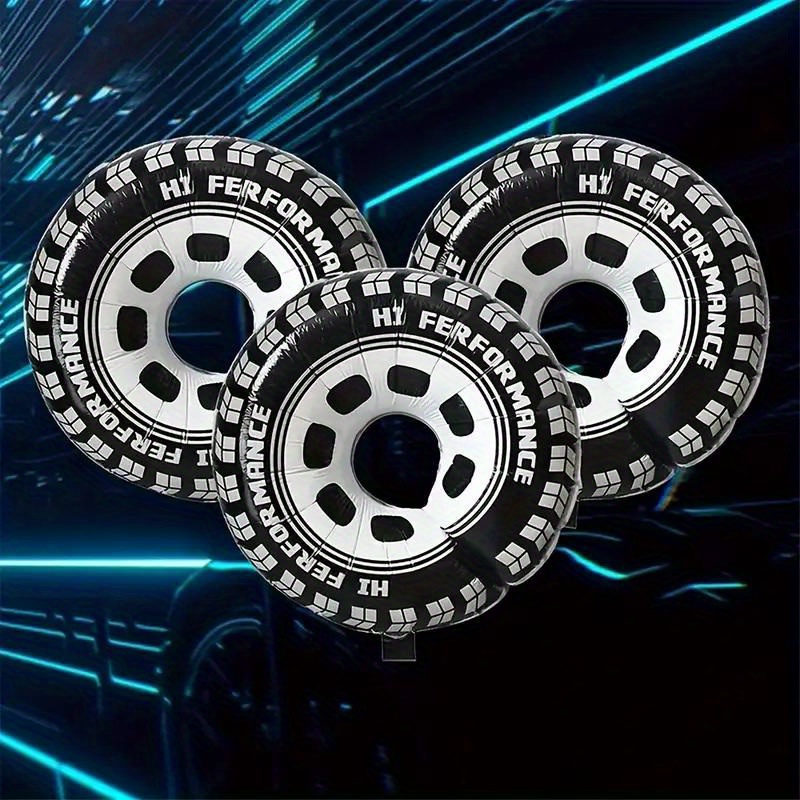 3 Car Tire Balloons Ideal For Decorating -themed Party Or Birthday Celebration