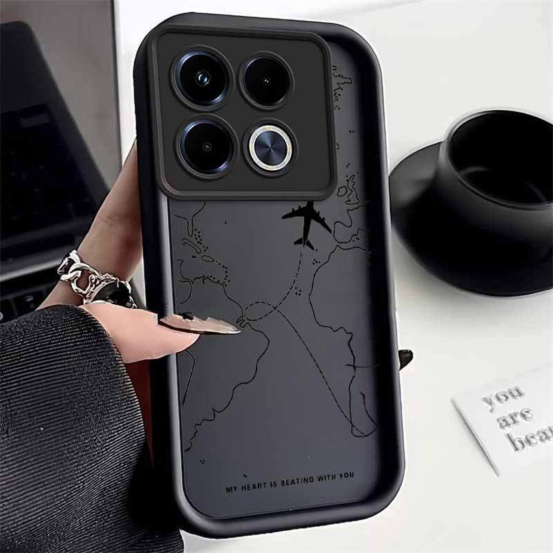 TEMU Funda para teléfono: Diseño de ruta aérea elegante para Infinix Note 40 Pro 4G, acabado y duradero, ideal para uso casual