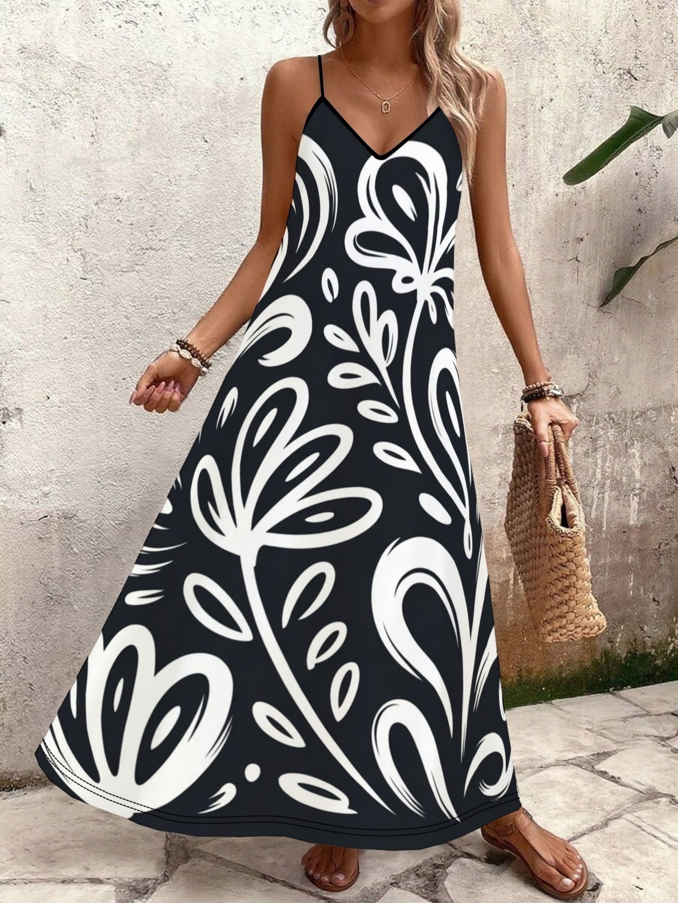 blue dress for baby girl Black or White Boho Pleated Backless Maxi Dress White / Small