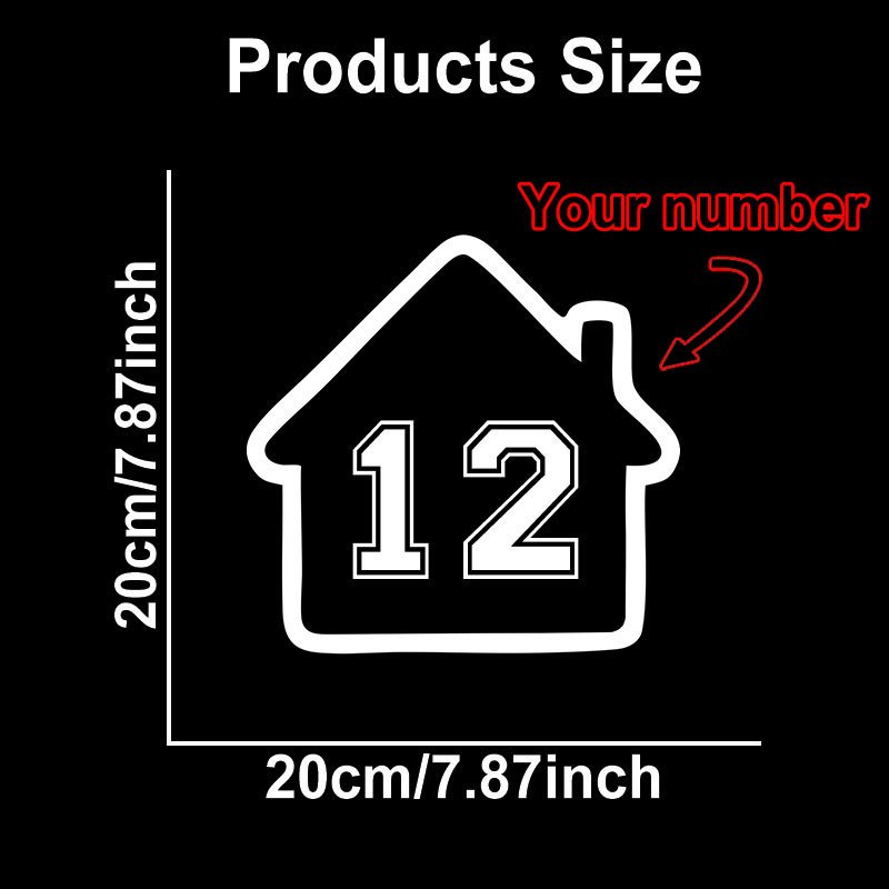 TEMU 1pc Customized Number Self-adhesive Sticker Is And Durable Suitable For Outdoor Garbage Cans Postboxes Windows Doors Metal Plastic Smooth