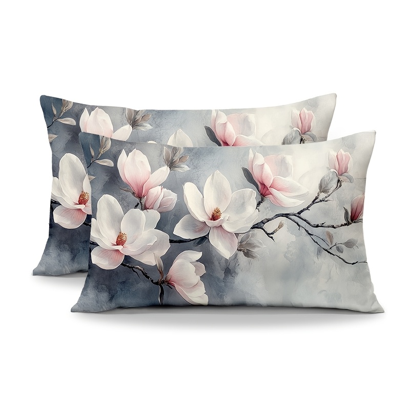 TEMU 2d Flat 2pcs New Chinese Style Ink Wash Pillowcases, Soft Decorative Cushion Covers For Living Room And Bedroom, Suitable For Sofa, Bed, And