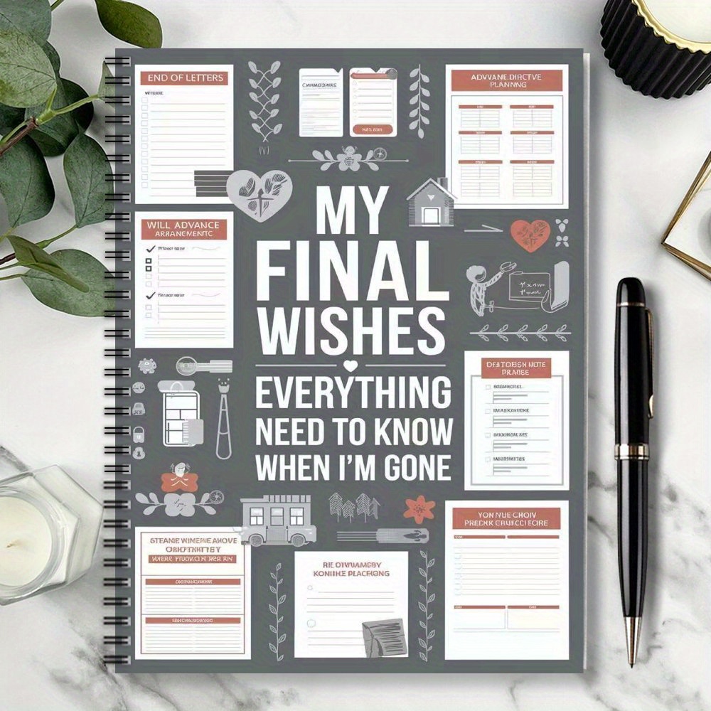 1pc end of life planner guided final arransynthetic gemstoneents when im gone workbook organizer notebook mixed color paper use without electricity no feathers for will preparation last       with day of details 1