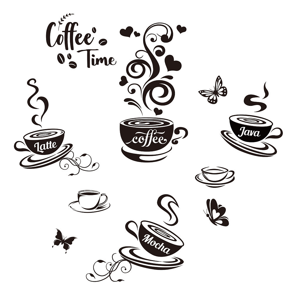 Image of 1pc Decals Wall Stickers Decor Vinyl Wall Decor Stickers Saying Wall Art Kitchen Wall Decor For Coffee Bar Decor Craft Supplies Stickers Handmade Kit
