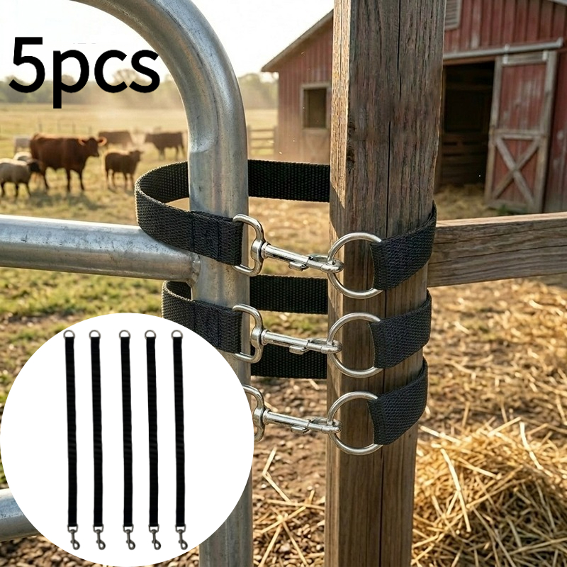 TEMU 5pcs Horse Locks, Easy And Labor- Installation. Single-ring Rotatable Gate Hook, Locks Without Loosening. Suitable For Securing Horse Stalls,