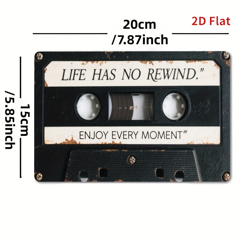 E-shop 2D-flach, 2D-flaches Vintage-Holzschild „Das hat keine Rücklauffunktion“, 7,8x5,85 Zoll, einfaches Klebeband-Design, motivierendes Zitat, Dekor