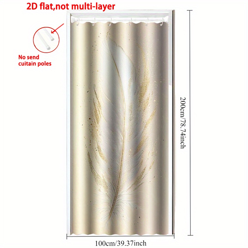 TEMU Elegant Privacy Door Curtain - Window Treatment In Beige, White, Golden, Lightweight Polyester Hanging Curtain Panel For Living Room, Bedroom,