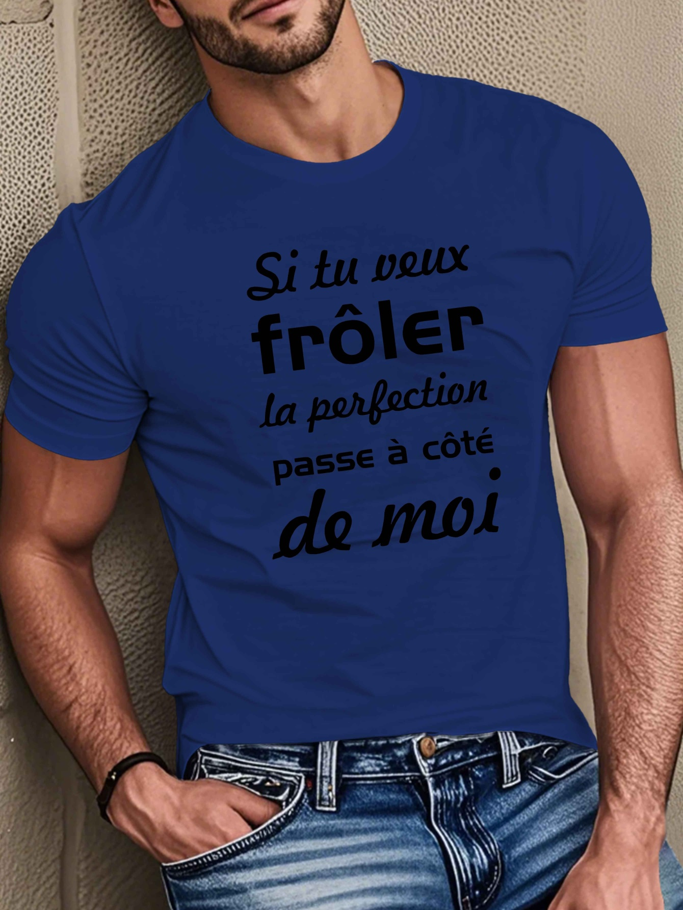 men's casual french quote t shirt 