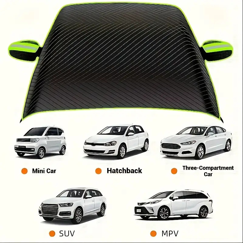 TEMU Windshield Cover - Heavy-duty Oxford Fabric Uv Protection & , Winter Car Windshield With /remove, Ice & For Suvs, Trucks, Sedans, (fits All Vehicle Models)