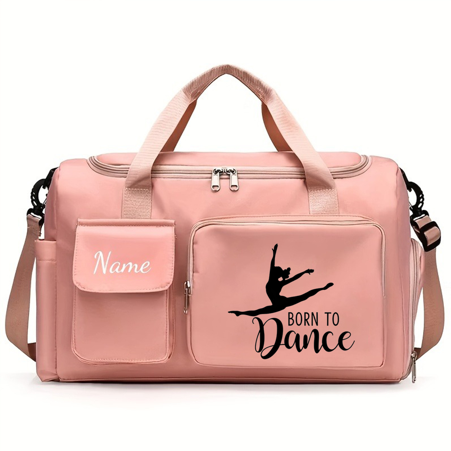 TEMU Personalized Custom Name Ballet Dancer Printed Travel Bag, Multi-functional Fitness Sports Backpack, Convenient And Lightweight For Travel, Rich