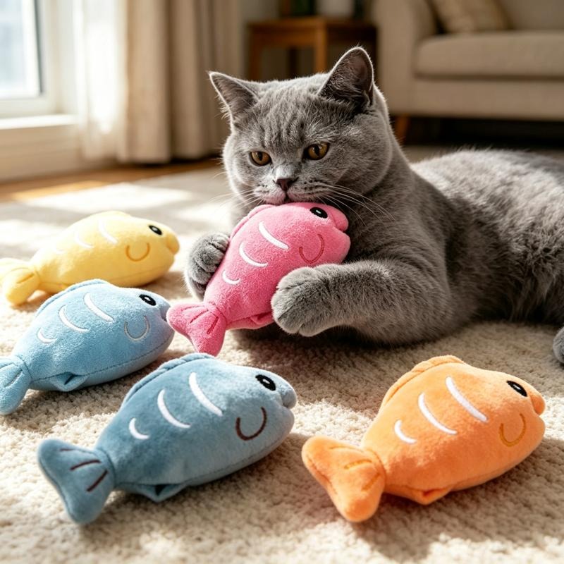 TEMU 2026 New 5pcs Herbal Wrinkly Toys, Soft Plush Safe Material, Indoor For Kittens, Self-entertainment Teeth Cleaning Chew Toy, Without Battery