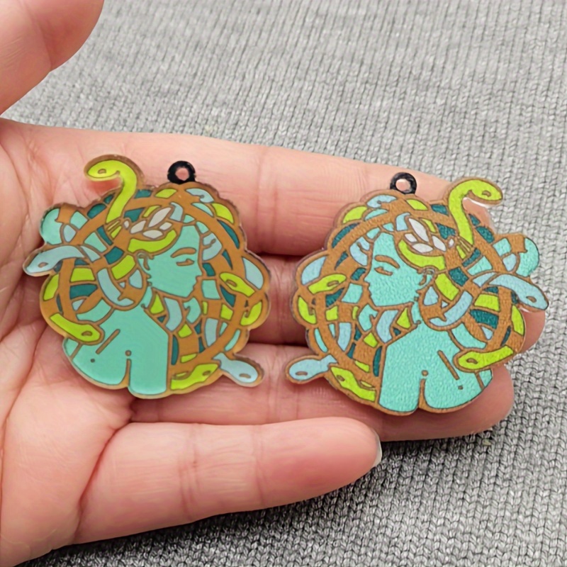 6pcs Acrylic Snake Pendants for Jewelry Making