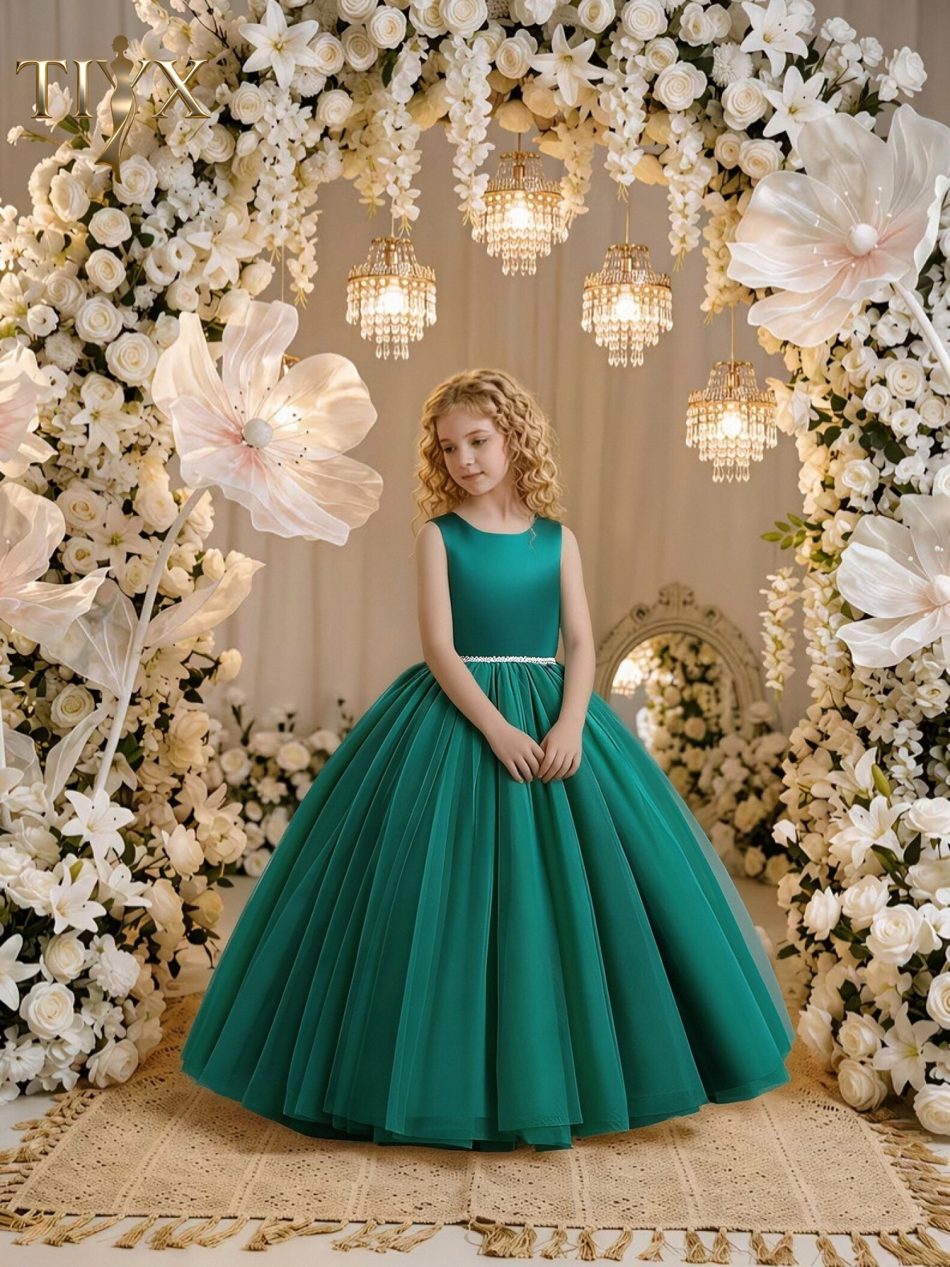 green dress girls sold on Temu United States