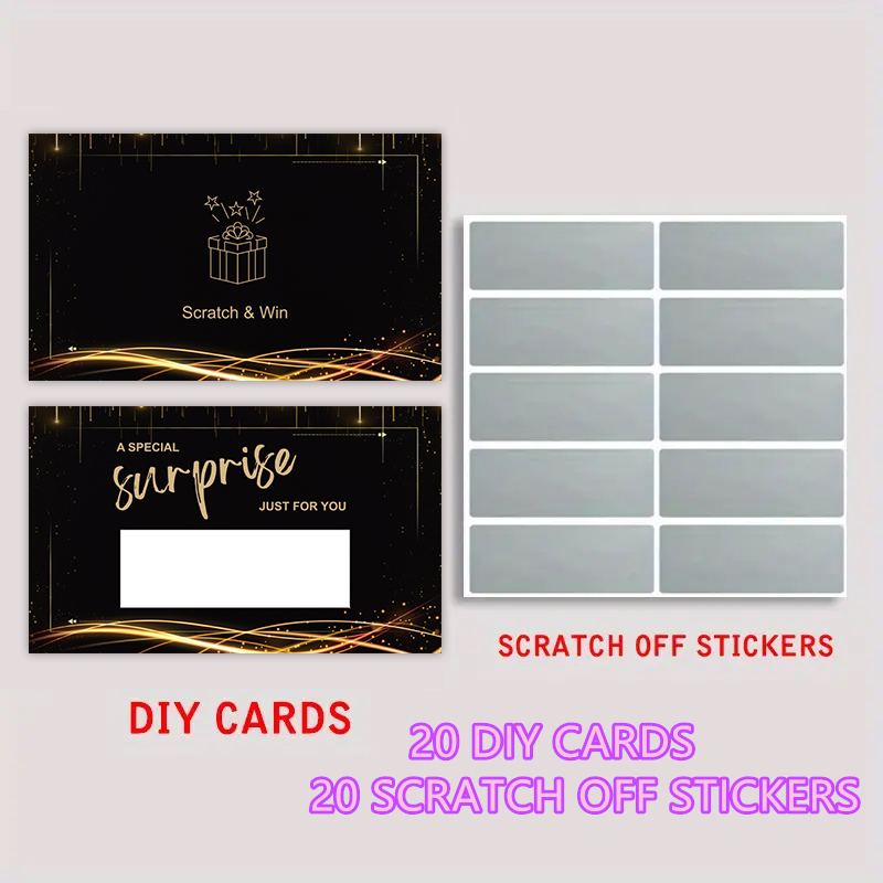 TEMU Sets Of Black And Stickers - Surprise Gift Card , , Wedding Anniversary, Greeting Cards, Creative Gift Cards, Party Games, Holiday Supplies -
