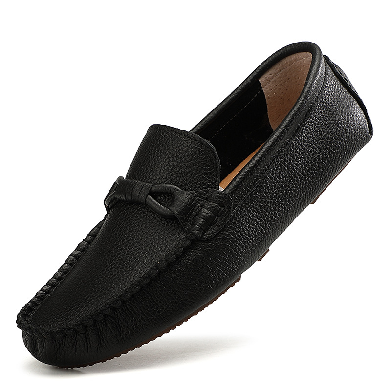 Men's Business Shoes Lazy Shoes Large Size Comfortable Lightweight Breathable Casual Driving Shoes Flat- Heel One- Step Loafers