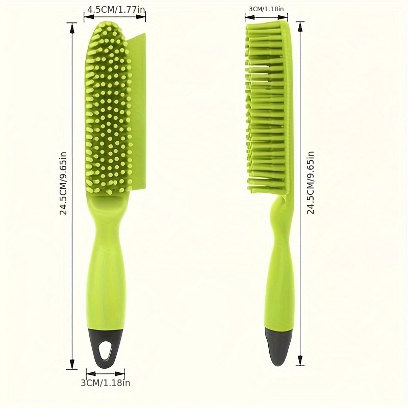1pc   rubber grooming brush with durable plastic handle green white bristles for dog bath massage and   cleaning of sofas clothes   11cm length 1cm diameter Product details 6