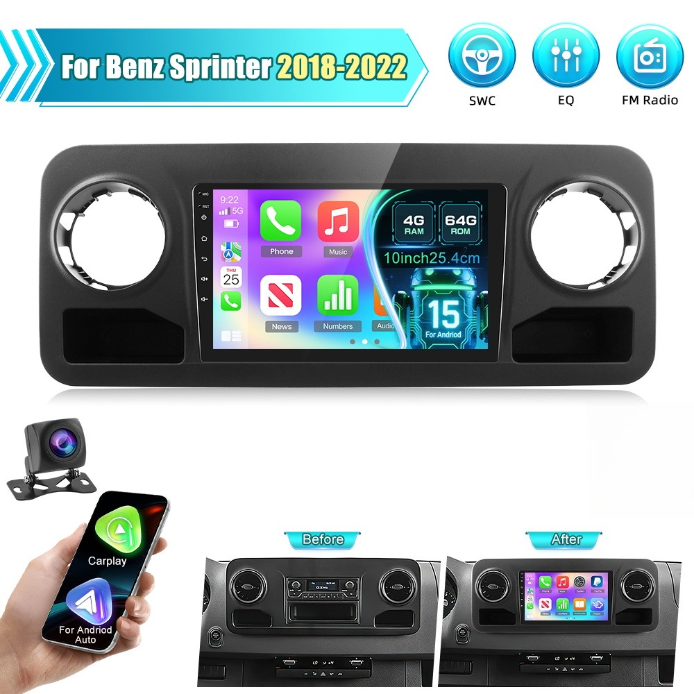 TEMU Camecho[4+64g] For 2018-2022 (left-hand Drive) Upgrade Radio, 15, 10 Inch Ips Touchscreen Stereo - And Auto, , Wifi, Dsp/eq And Backup Camera,
