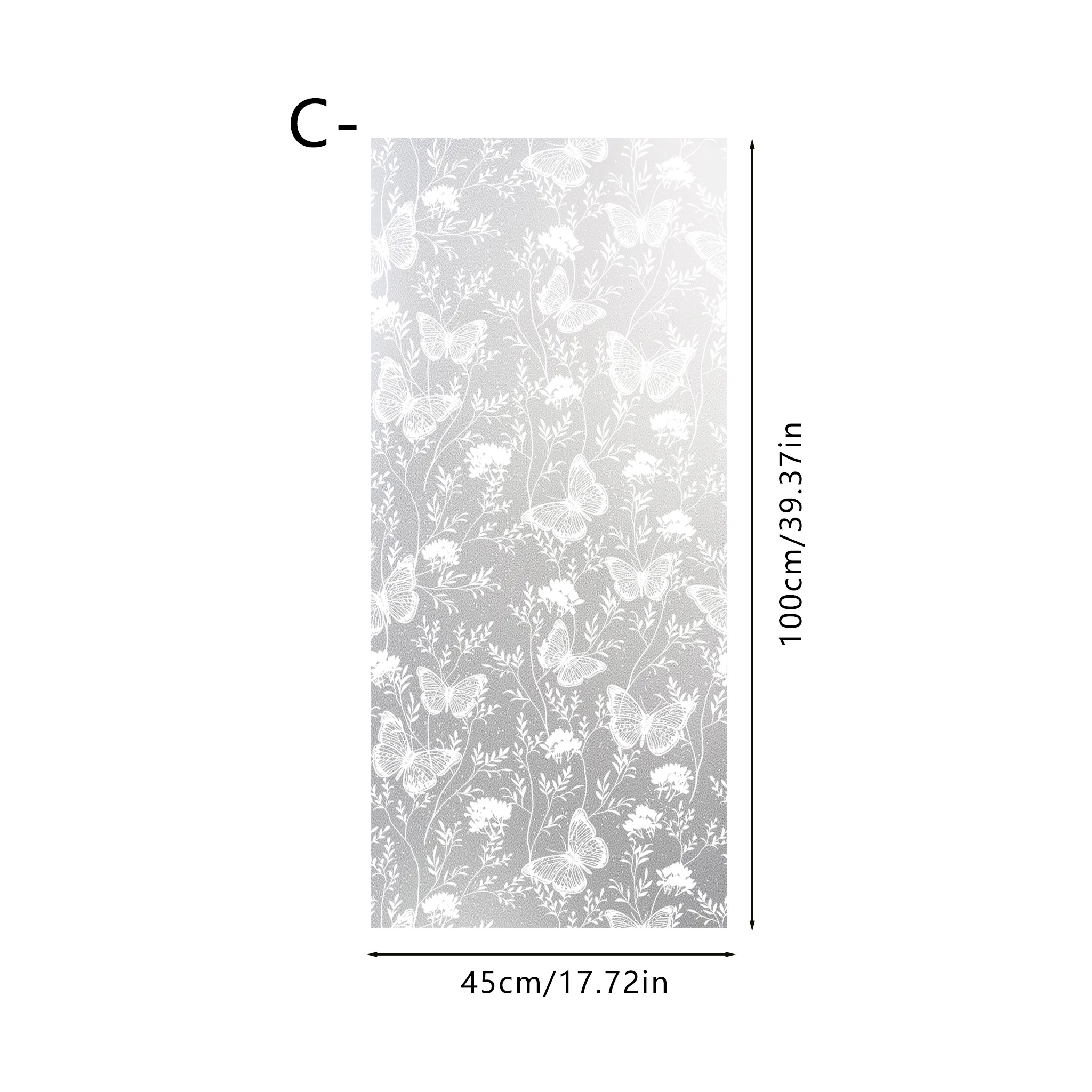 TEMU 1pc Creative Pattern Static Frosted Window Film, 45cm X 100cm Reusable Adhesive-free Trace-free, Delicate Line Drawing And Leaf Print, Suitable