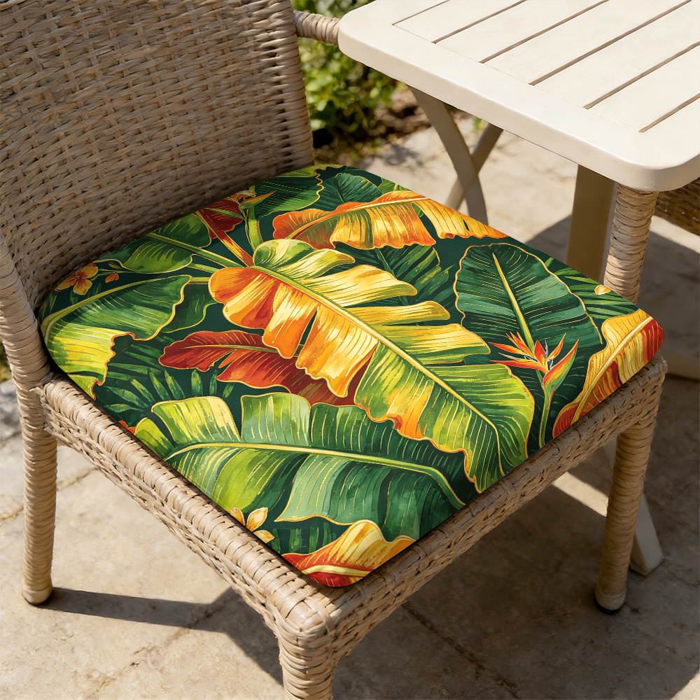 TEMU 1pc Leaves Pattern Leisure Seat Cushions, Indoor And Outdoor Seat Cushions, Back Cushions, Size 19.7 X 17.7 X 1.57 Inches, Suitable For Garden