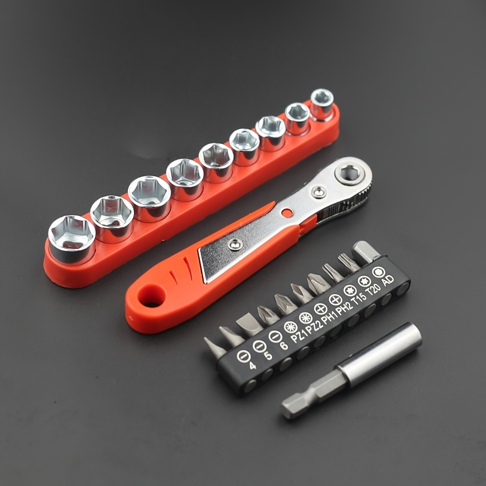 

21pcs Set 10 Screwdriver & 9 , Multifunctional Bar, , Steel, Manual , For Tight