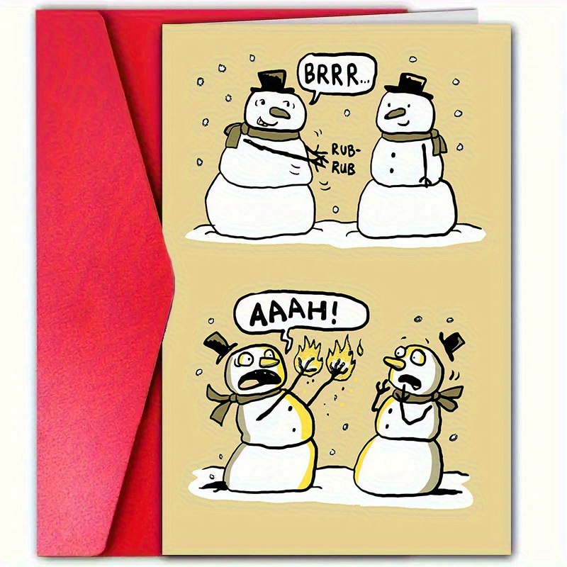TEMU Carte de Noël amusante avec de neige et enveloppe, 4,7" x 7,0" - Parfaite pour maman, mari et collègues - Vœux de fêtes humoristiques