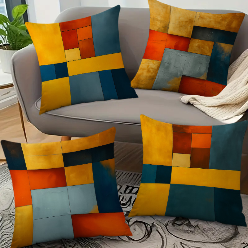 TEMU 4pcs Squares / Home Decor / Office Pillow Pillowcase/ Photography Prop / Male Couples Room/ Tropical Pet New Arrivals/ Party Decorating
