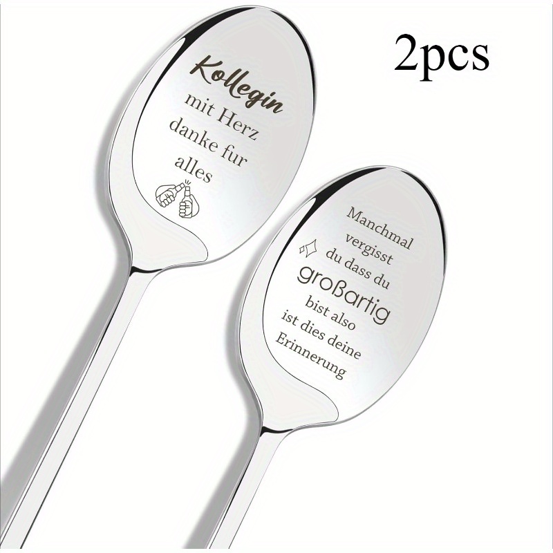 Image of Gift Colleague, Best Colleague Gift, Gift For Colleague, Farewell Gift Colleague, Gifts For Colleague, 2pcs Coffee Spoon Stainless Spoon
