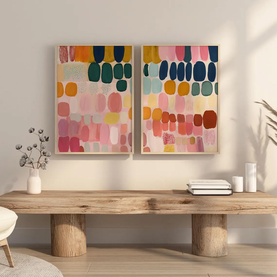 TEMU 2d Flat, 2pcs Set, Wall Art, Fashion Poster, Colorful Art Print, Abstract Graffiti Canvas Painting, Living Room Decor, Bedroom Aesthetic Design,