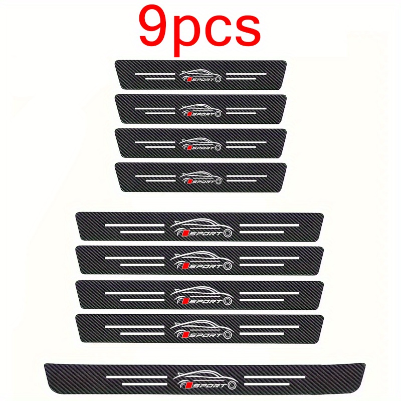TEMU 9pcs Set Of Car Door Edge Anti-scratch Stickers, Non-slip And Wear-resistant, Self-adhesive Installation, Suitable For All Car Models
