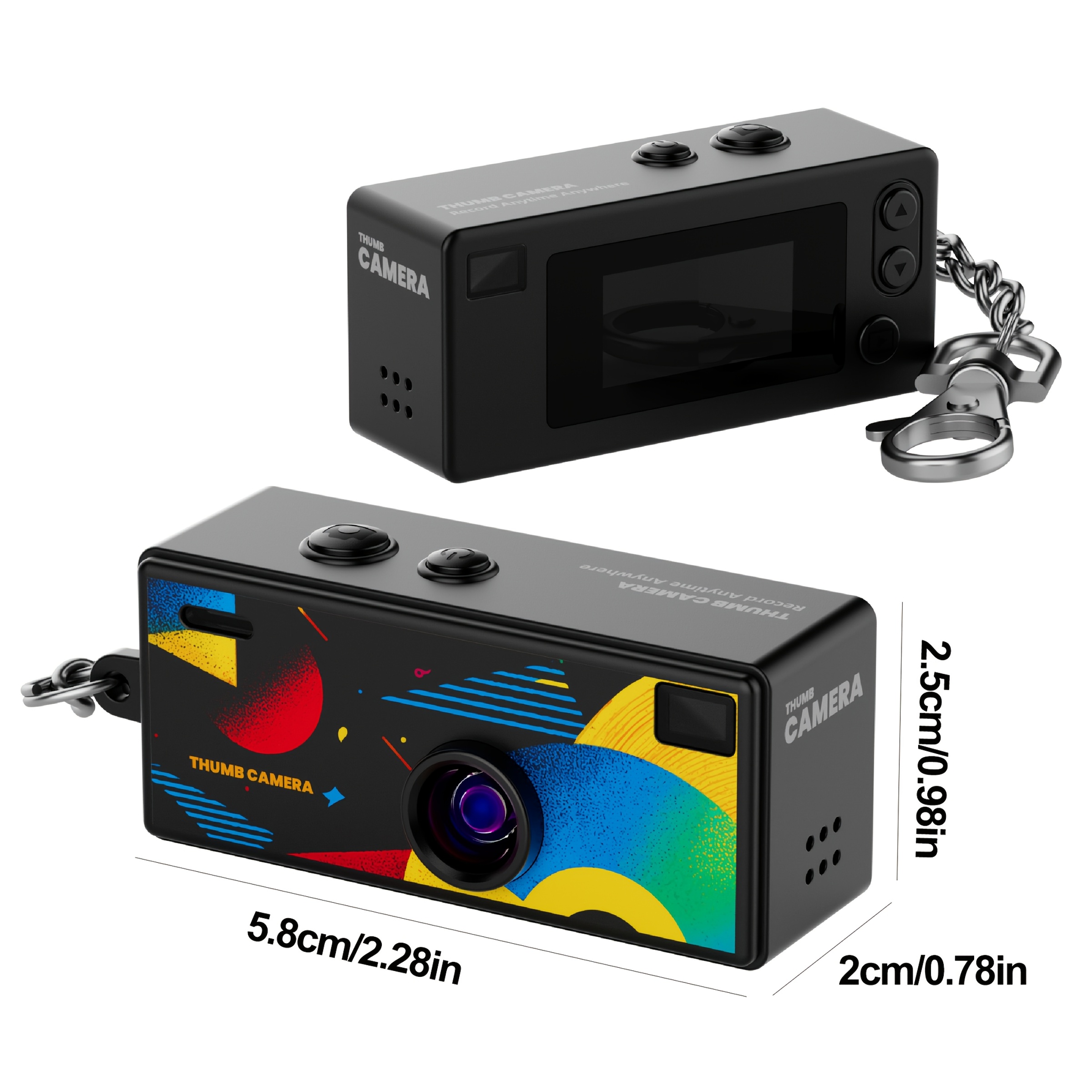 Cámara de dedo, 1080P/FHD | Lente gran angular de 60° con enfoque automático AF y flash, cámara portátil con pantalla LCD | Ideal para vlogs, viajes y la vida diaria, ranura para tarjeta TF, regalo perfecto para la escuela, cumpleaños y días festivos