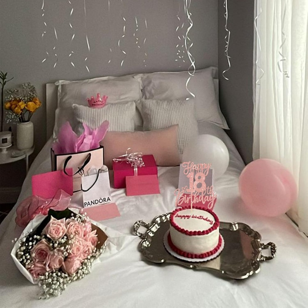 Decoration Anniversaire 18 Ans Fille, Vert Or Ballon 18 Ans Anniversaire Happy Birthday Bannière