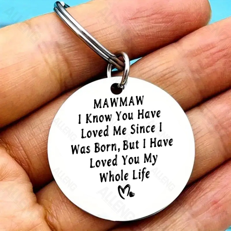 

1pc/2pcs/4pcs Steel Mawmaw Keychain, Engraved " " Jewelry, , Merchandise