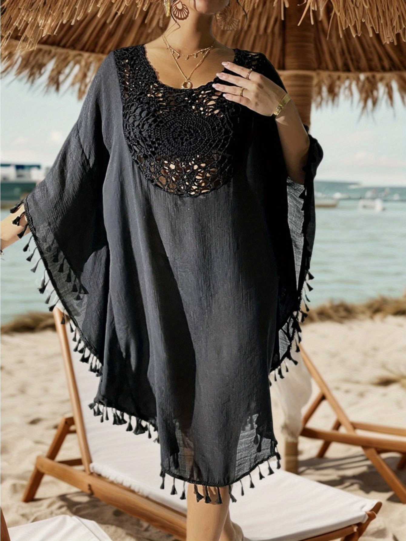 beach overlay dress Watermelon Cold Shoulder Overlay Maxi Dress
