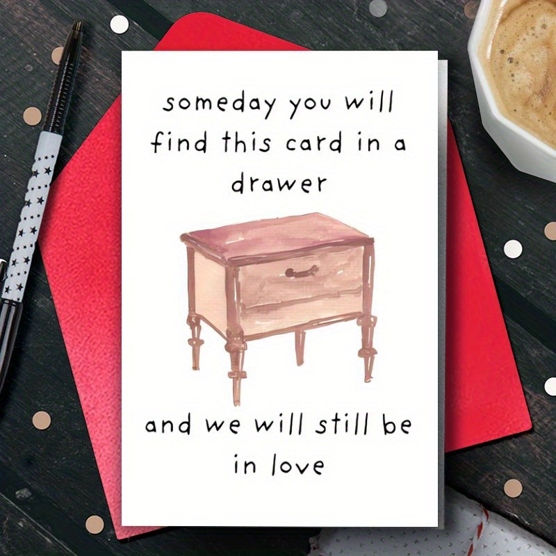 TEMU 1pc Greeting Card With Envelope, Love-themed Birthday Anniversary Card Invitation For Your Wife, Husband, Boyfriend, Or Partner, Perfect As A