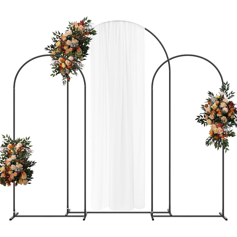 

Wedding Arch Backdrop Stand 7.3ft& 6ft& 6ft Set Of 3, Metal Arch Backdrop Stand For Wedding , Outdoor Indoor Birthday Party, Garden Floral Balloon Arch Decoration