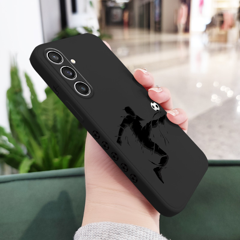TEMU Чохол для телефону: Чохол із силуетом футболіста для for Samsung for Galaxy M01S M02 M02S M04 M05 M06 M07 M10S M13 M14 M15 M16 M17 M22 M23 M32