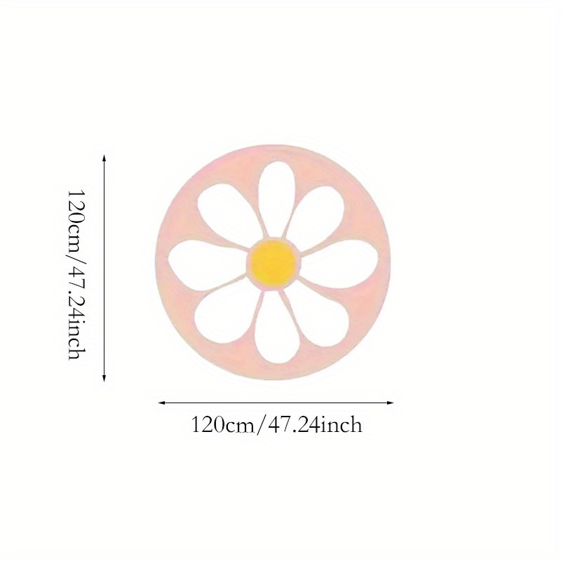 Image of Faux Cashmere 1000g/㎡ Round Makeup Chair Washable Non-slip Carpet Bedroom Dressing Table Flower Full-length Mirror Carpet Thickened 10mm Fluffy Plush Soft Carpet French Decorative Carpet