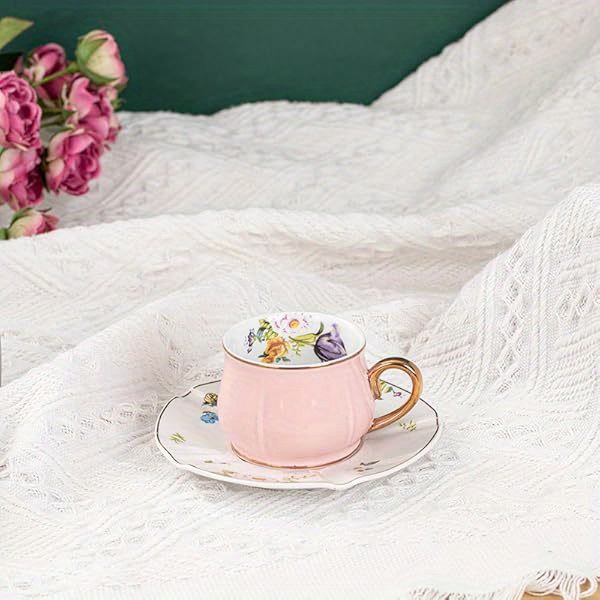   cup and saucer set, porcelain tea cup with  , big floral tea cup for gift, tea party, 7, 43oz,   thanksgiving, christmas, halloween, easter, mother s day, father s day, thanksgiving gift, elegant tableware, durable tableware, coffee cup set, holiday gift,   Product details 5