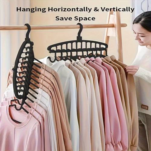 plastic hangers with a multi hook space saving wardrobe organizer for home and travel durable and lightweight tidy closet storage and clothing hanging
