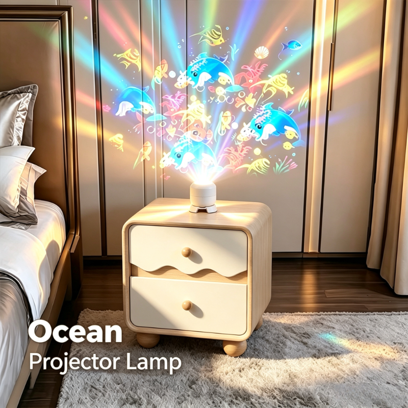 TEMU New Led Starry Ocean Projection Lamp, Usb Powered, Dynamic Projection Night Light, Dynamic Projector, Ocean Pattern Projector (whale, Jellyfish,
