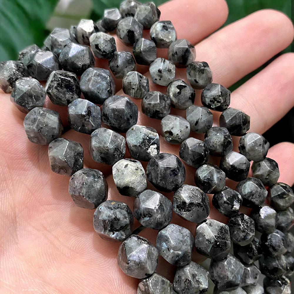 TEMU Perline distanziali sfaccettate in Labradorite per creazione di gioielli, perline in , braccialetti e orecchini a fai da te, 14 pollici, 6 8